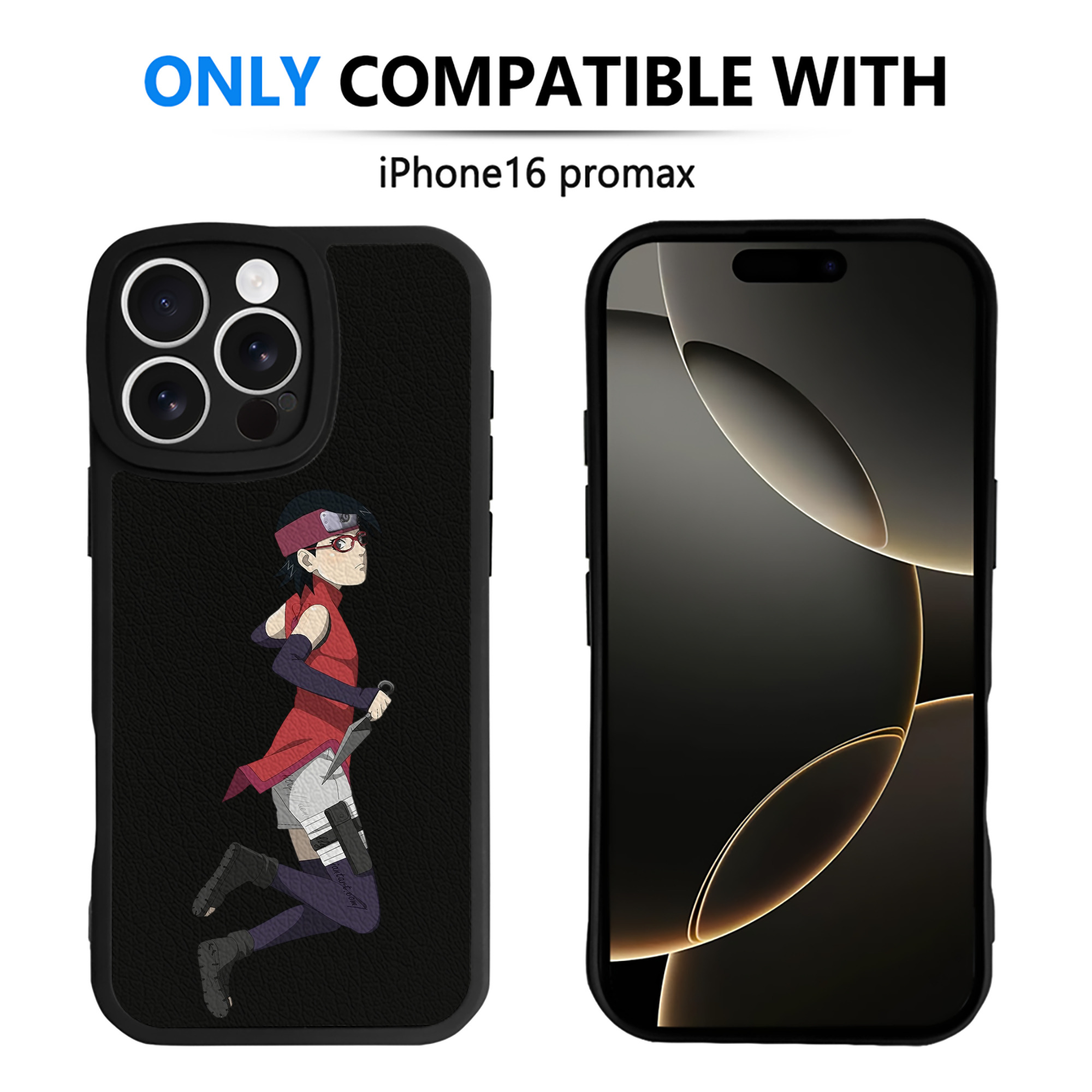 （画像用） NARUTO -ナルト- うちは サラダ Uchiha Sarada 【iPhone 16シリーズ対応】シリコンスマホケース（レザー調） 材質：シリコン